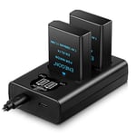 ENEGON 2x EN-EL14/EL14a Nikon Batterie de Rechange et Chargeur Double Intelligent LED USB pour Nikon D5600 D5100 D5200 D5300 D5500 D3100 D3200 D3300 D3400 D3500, Coolpix P7000 P7100 P7200 P7700, P7800