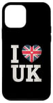 Coque pour iPhone 12 mini Drapeau britannique humoristique Love UK I Love United Kingdom UK Meme