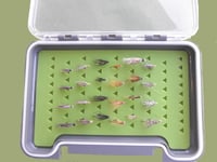 North Country Spider Trout flies, 24 Boxed Set, Silicone Insert, Fly Fishing