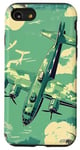 Coque pour iPhone SE (2020) / 7 / 8 Bombardier B-17G Green Pop Art Tropical B-17 Flying Fortress de la Seconde Guerre mondiale