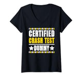 Womens Certified Crash Test Dummy Humor V-Neck T-Shirt