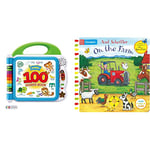 LeapFrog 601503 Learning Friends 100 Words Baby Book Educational and Interactive Bilingual Playbook Toy, Boys & Girls 1, 2, 3, 4+, Multi-Colour & On the Farm: A Push, Pull, Slide Book