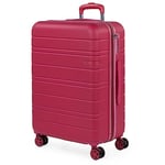 JASLEN - Rigid Suitcase Medium Size - ABS Medium Suitcase 68cm Hard Shell Suitcase - Lightweight 20kg Suitcase with TSA approved locks - Lightweight and Resistant Travel Medium Size Suitca, Strawberry