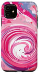 iPhone 11 Swirl Pink Color Illustration Pattern Abstract Art Case