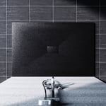 Sonni - Receveur de douche design noir Receveur de douche plat en smc Receveur de douche super plat 140 x 100 cm antidérapant