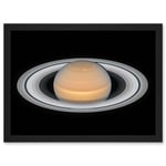 Artery8 Hubble Space Telescope Image Saturn Opposition 2018 Portrait Of Opulent Ring World Solar System Gas Giant Planet Artwork Framed A3 Wall Art Print