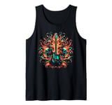 Rock N Roll Guitar Player Music Guitarist Skeleton Hand Tank Top