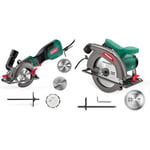 Scie Circulaire, HYCHIKA 750W 3500RPM Petite Scie Circulaire, 3 Lames(115 & 125mm) & Scie Circulaire, 1300W 4500RPM HYCHIKA 185mm Scies Circulaires Électriques Filaire, Moteur Haute Puissance