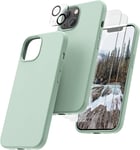 OIIAEE [5-In-1 for Iphone 13 Case 6.1",Liquid Silicone Case with 2 Pack Screen P