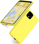 abitku Google Pixel 4 Case, Google Pixel 4 Silicone Slim Gel Rubber Phone Case Soft Microfiber Cloth Lining Cushion Compatible for Google Pixel 4 5.5 inch (2019) (Lemon Yellow)