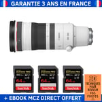 Canon RF 100-300mm f/2.8 L IS USM + 3 SanDisk 64GB Extreme PRO UHS-II SDXC 300 MB/s + Ebook '20 Techniques pour Réussir vos Photos' - Objectif Canon RF