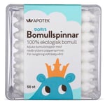 Kronans Apotek Doris Ekologiska Bomullspinnar Barn Bomullspinnar för barn, tops 56 st