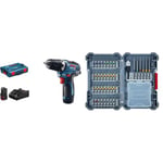 Bosch Professional, Perceuse Visseuse sans Fil GSR 12V-35, 2 Batteries 3.0 Ah + 40 pièces Kit d'embouts de tournevis (embouts de tournevis extra durs, avec porte-embouts universel)