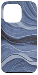 Coque pour iPhone 13 Pro Bleu clair, bleu marine et motif tourbillons noirs