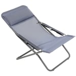 Lafuma Mobilier - Chaise Longue - Bain De Soleil - Transat Jardin - Pliant - Transabed - Batyline® Iso - Bleu Ocean