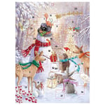 Snowman and Animals Woodland Friends Foiled Advent Calendar 340 x 250 mm with en
