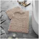 GC GAVENO CAVAILIA Lot de 2 Tapis de Bain de Luxe Super Doux zéro Twist, antidérapants, Extra absorbants, 100% Polyester, Tapis de Salle de Bain et Toilettes, Standard (50 x 80, 50 x 40 cm), Rose