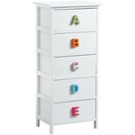 Aubry Gaspard - Commode chambre enfant alphabet 5 tiroirs 5 tiroirs