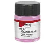 Kreul 79506-Peinture, 50 ml Verre Rose, Peinture Acrylique Brillante et Lisse pour Peindre et bricoler, à Base d'eau, résistante à la salive, séchage Rapide et Opaque, Rosé