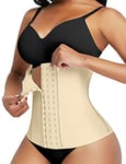 FeelinGirl Femme Gaine Amincissante Ventre Plat Latex Corset Minceur Waist Trainer Sport Body Gainant Invisible Body Sculptant 3 Crochets Acier Plates S