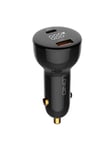 LDNIO C101 Car Charger USB + USB-C 100W + USB-C to Lightning Cable (Black)