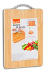 IPEA Planche à découper rectangulaire en bois avec poignée en métal pour légumes, fruits, salami - 32 x 22 cm - Planche à découper de cuisine multifonction pour couper et servir des apéritifs, pain,