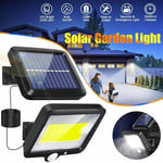 100 LED Solar Powered PIR Motion Sensor Wall Flood Light Security Outdoor Garden