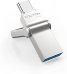 Clé Usb 64Go Mini Cle Usb C 3.0, Clef Usb 3.0 Otg 2 En 1 Type C, Usb Flash Drive Usb-C Memory Stick Pour Téléphone Portable Usb C Android/Pc, Argent[Q1193]