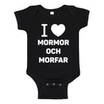 Jag Älskar Mormor och Morfar - Baby Body svart Svart - Nyfödd