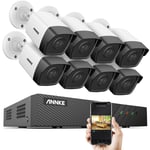 Annke - 5MP PoE Kit Caméra Surveillance Extérieure Vision Nocturne avec Audio Détection de Movement Système de Sécurité Vidéo 8×Caméra