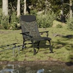 Vidaxl Chaise De Pêche Avec Accoudoir Pliable Camouflage