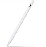 Stylet actif compatible avec Apple iPad, Stylets pour écrans tactiles, Rechargeable capacitif 5mm pointe fine avec iPhone iPad et autres tablettes (Blanc)