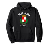 Vintage Milan Flag Italy Souvenir Italia Milano Roman Empire Pullover Hoodie