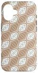 Coque pour iPhone 16 Beige Brown Curves Teardrop Circles Symmetry Pattern