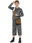 Smiffys WW2 Evacuee Boy Costume, Grey Jacket, Trousers, Mock Shirt, Bag, Hat & Name Tag, Boys Fancy Dress, Child Dress Up Costumes