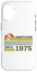 Coque pour iPhone 16 50 ans hommes femmes génial depuis 1975