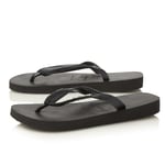 Havaianas Womens Ladies - Metallic Logo Flip Flop - Black - Size EU 35