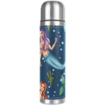 Mermaid Seaweed Vacuum Insulated Water Bottles Leak Proof Small Thermos Stainless King Flask hot Drinks for Travel School Business 500ml 26x6.7cm