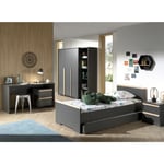 Chambre Complète Enfant 7P "London" Gris Anthracite