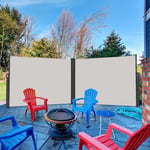 Store Latéral Paravent Extérieur, Brise-Vue Rétractable Protection Contre le vent Privée pour Terrasse, Balcon, Jardin - Gris, 160 x 600 cm - Uisebrt