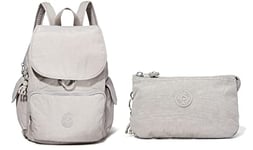 Kipling City Pack Women's Backpack Handbag, Grey Grey, One Size Women's Creativity L Pouches/Cases, Grey Grey, 18.5x11x1.5 Centimeters (B x H x T)