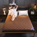 Thicken Floor Futon Mattresses, Foldable Mattress Ultra Soft Dormitory Mattress, Fiber Mattress Topper,portable Camping Mattress Kids Sleeping Pad Floor Lounger Couch Bed,Brown,90x200cm