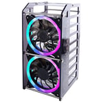 GeeekPi Raspberry Pi Cluster Case, Raspberry Pi Rack Case Stackable Case with Fan 120mm RGB LED 5V Fan for Raspberry Pi 4B/3B+/3B/2B/B+ and Jetson Nano (8-Layers)