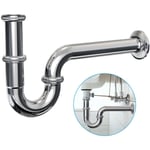 Heilmetz - Siphon universel pour lavabo, siphons réglables en hauteur pour bouchon de trop-plein pour robinet de vidange de lavabo, chromé P-From