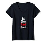 Womens Eat Sleep Travel Repeat! I don't need anything else V-Neck T-Shirt