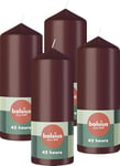 Bolsius - 4 bougies pilier - Rouge foncé - 15 x 6 cm - Bougies décoratives pour la maison - Longue durée de combustion de 42 heures - Sans parfum - 5% cire végétalienne naturelle - Sans huile de palme