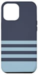 Coque pour iPhone 12 Pro Max Rayures horizontales simples bleu marine et bleu clair