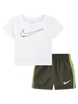 Nike Infant Boys Club Woven Short Set - Khaki, Khaki, Size 18 Months