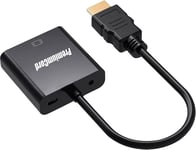 Convertisseur HDMI vers VGA avec Jack stéréo 3,5 mm avec câble Audio HDMI 1.3, HDCP 1.2, Compatible Full HD 1080p, connecteurs plaqués Or khcon-54