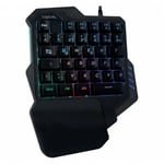 Clavier Gamer Gaming Une Main Simple Rétro-éclairage Lumière LED Jeu Courtes